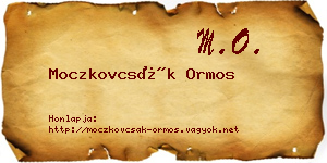 Moczkovcsák Ormos névjegykártya